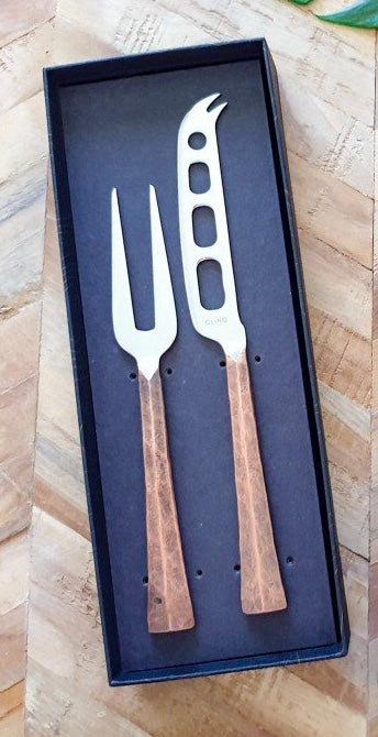 Cheese Knife Set Aged Copper
