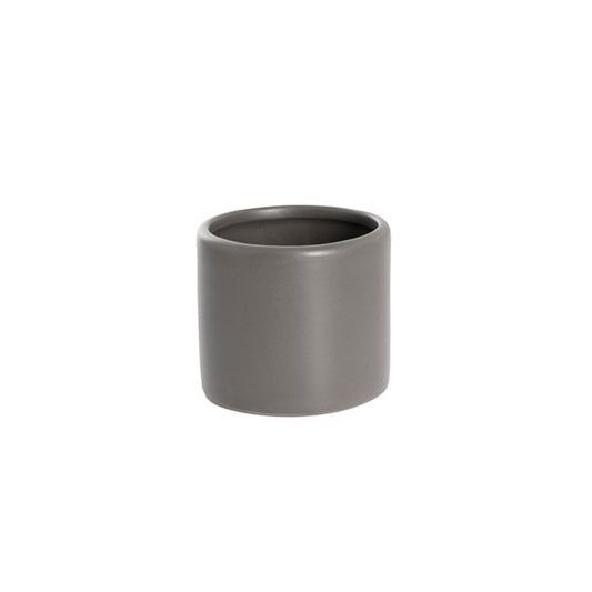 Cylinder Pot Satin Matte Charcoal (8 X 7cm)