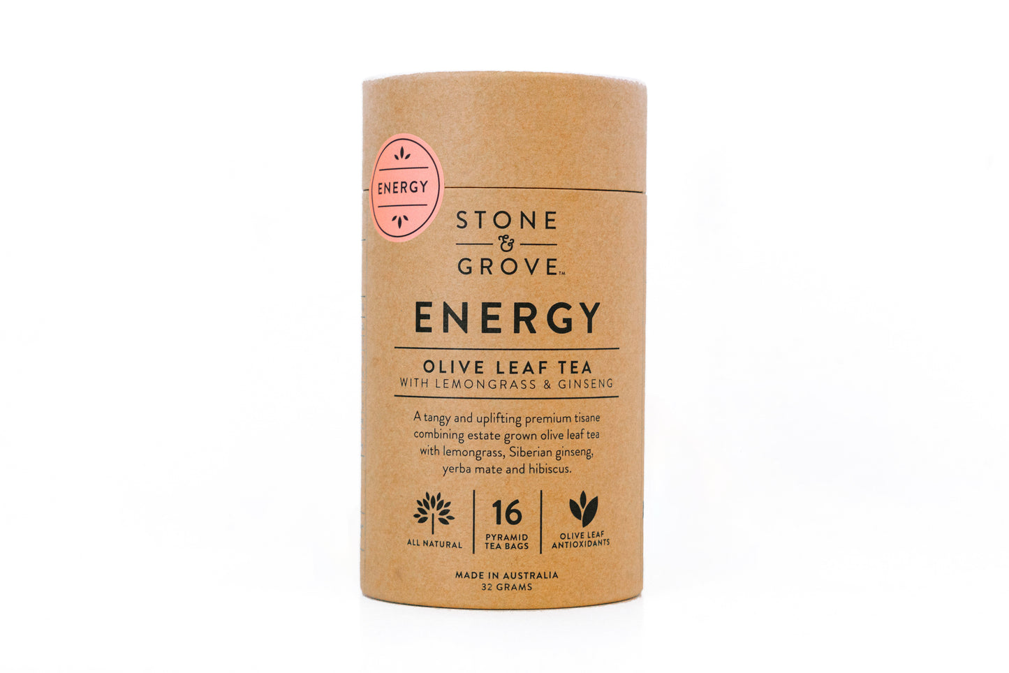 Stone & Grove - Energy Olive Leaf Tea with Lemongrass and Ginseng